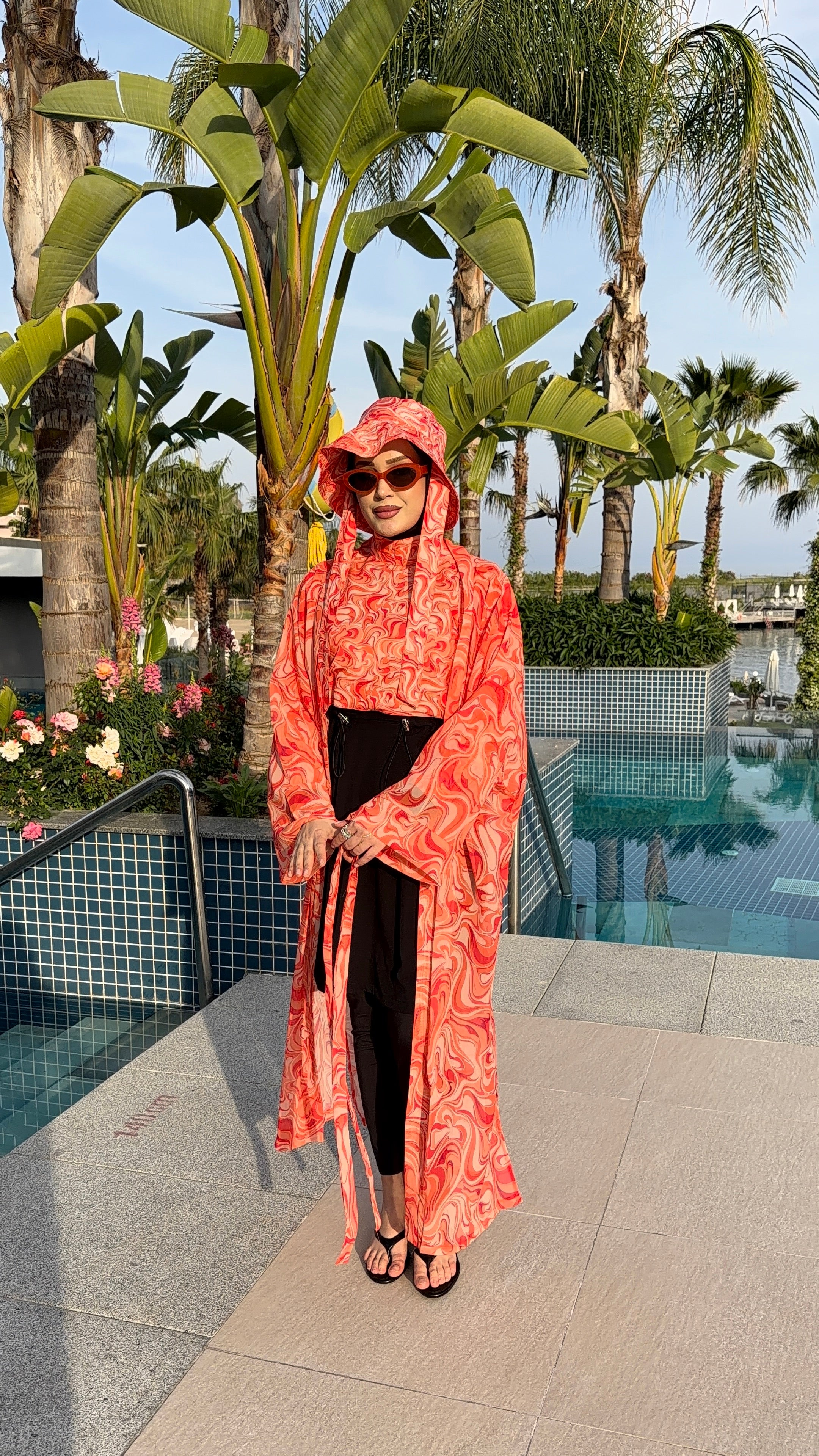 Etnica Tek Kaftan Kimono Pareo turuncu