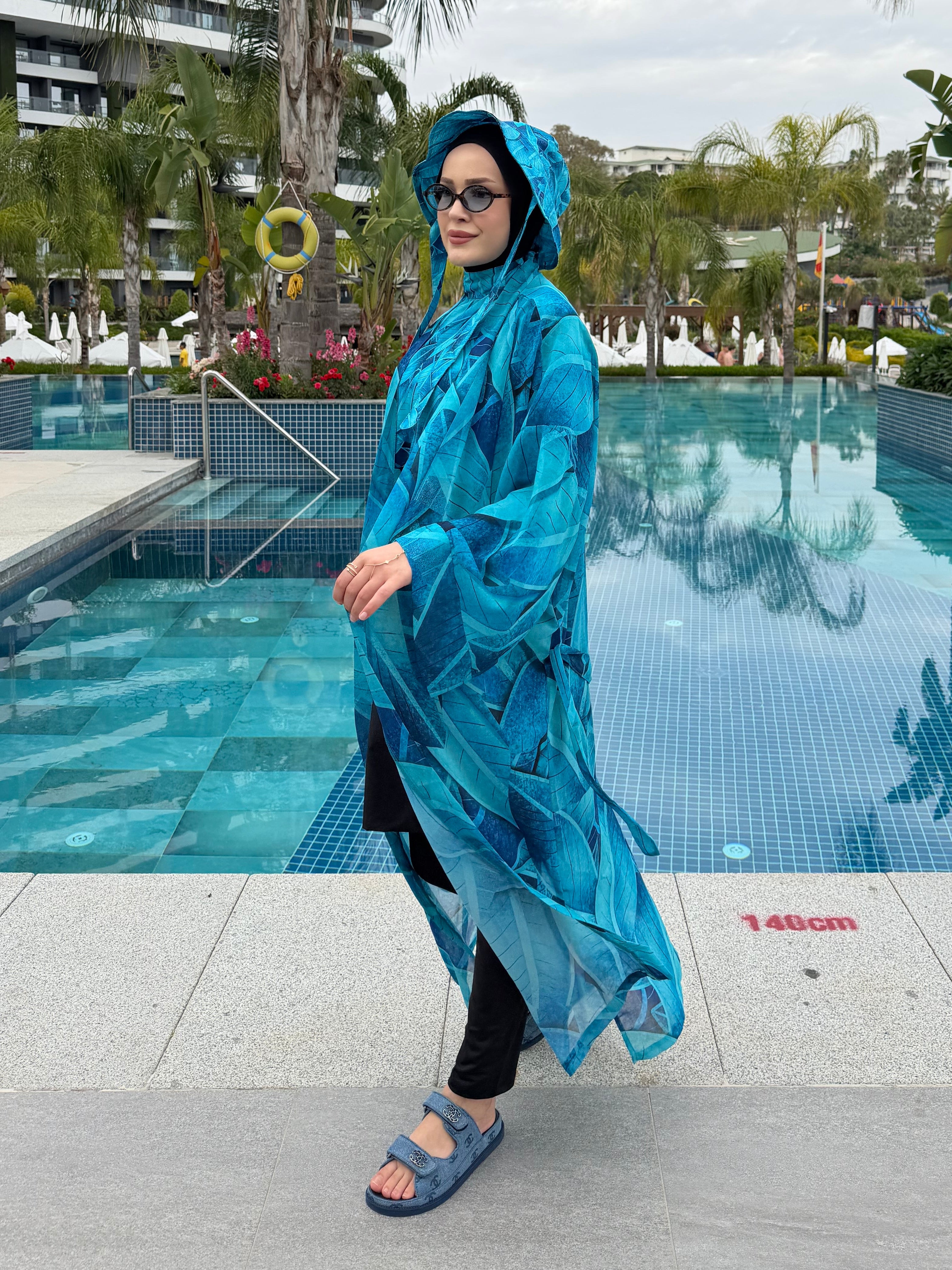 Okyanus Tek Kaftan Kimono Pareo