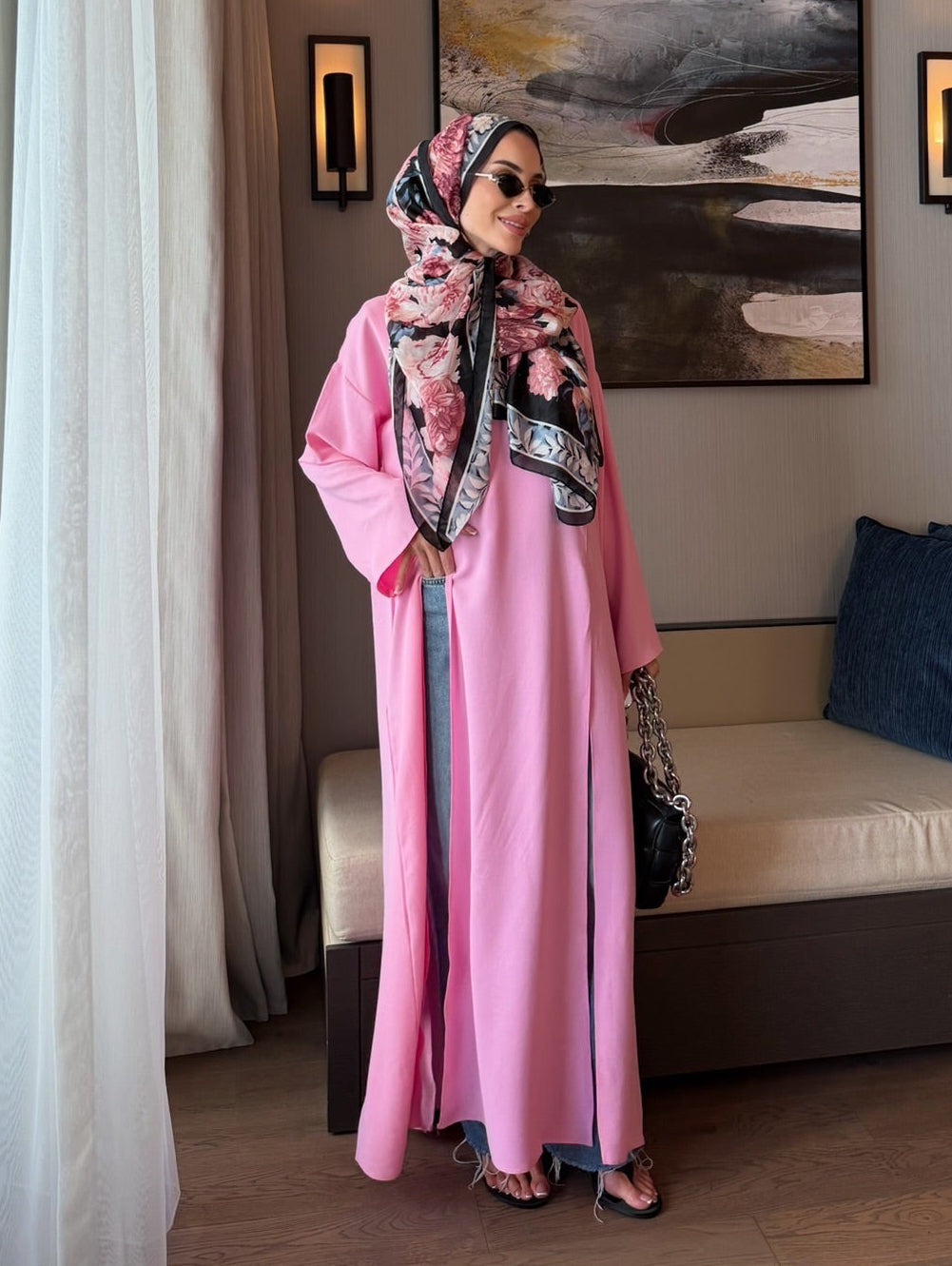 Lily yırtmaç detay tunik pembe
