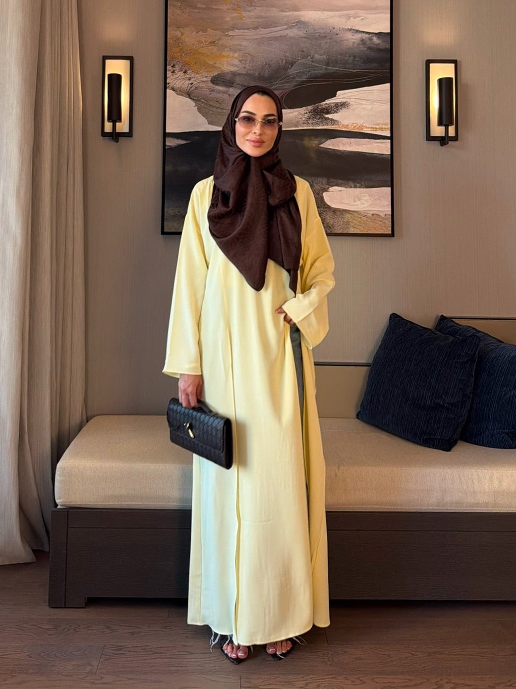 Lily yırtmaç detay tunik tereyağ sarısı(butter yellow)