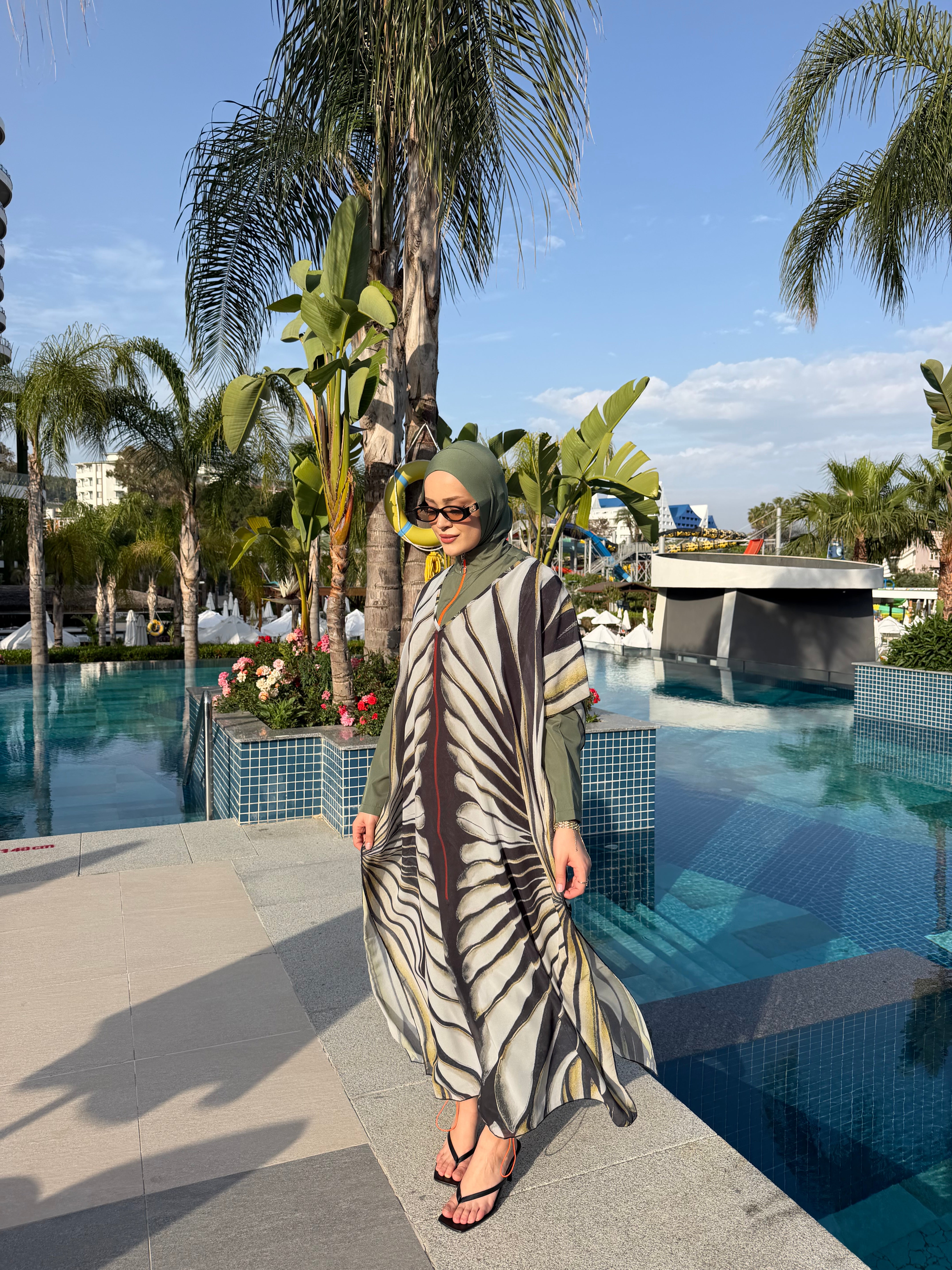 Kelebek Tasarım Tek Kaftan Pareo