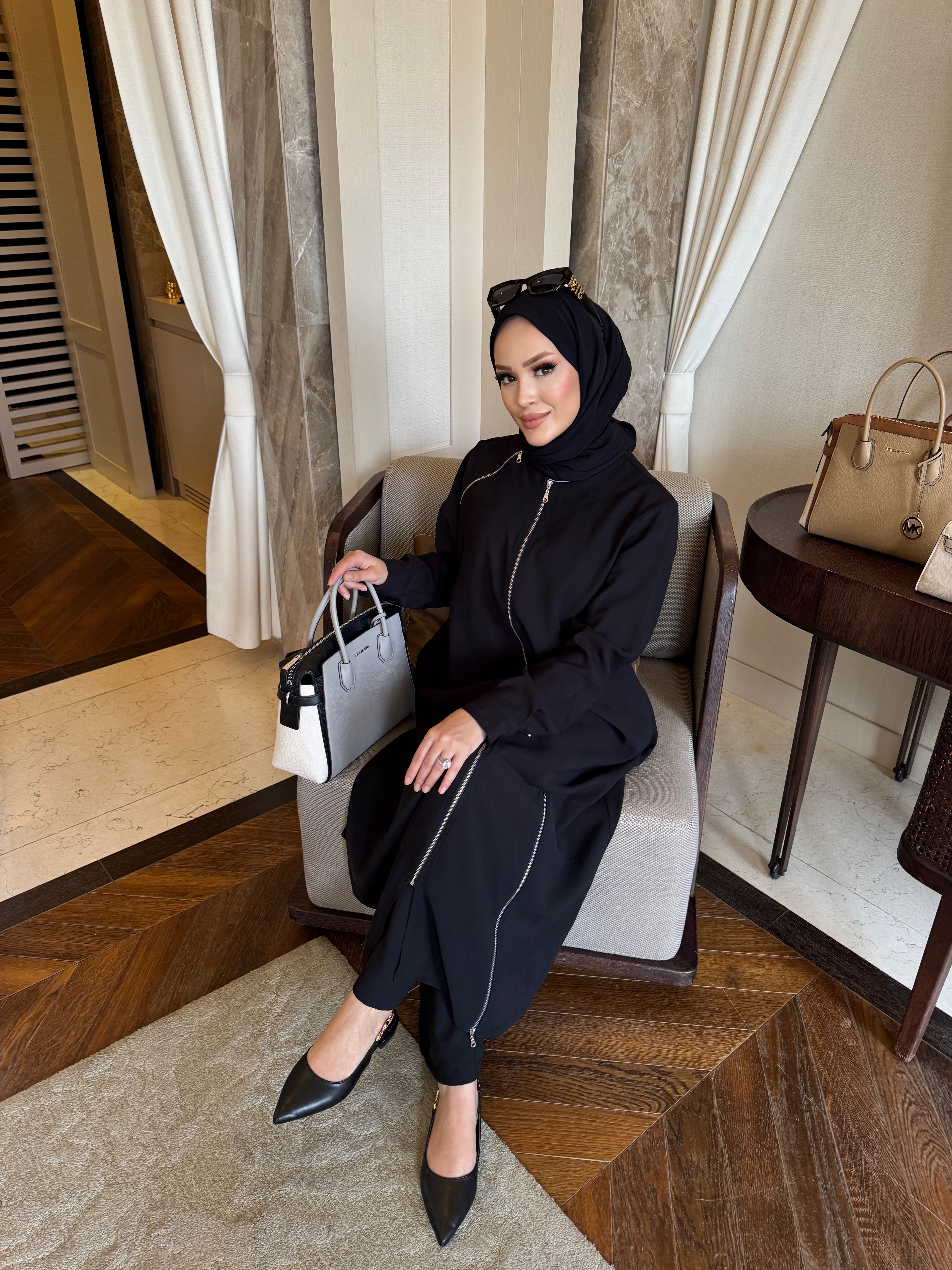 Tensora tunik & pantolon takım siyah