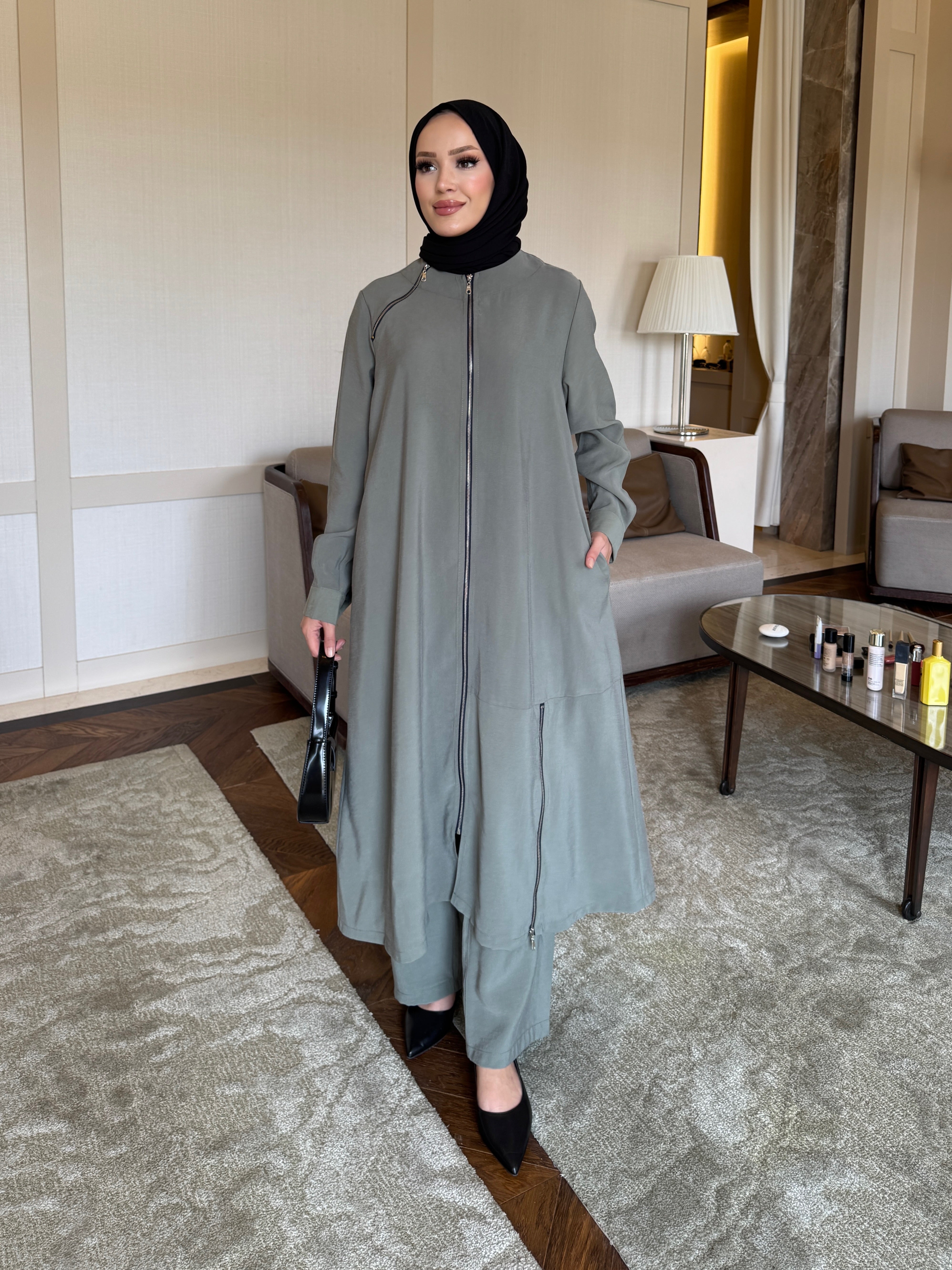 Tensora tunik & pantolon takım mint yeşili