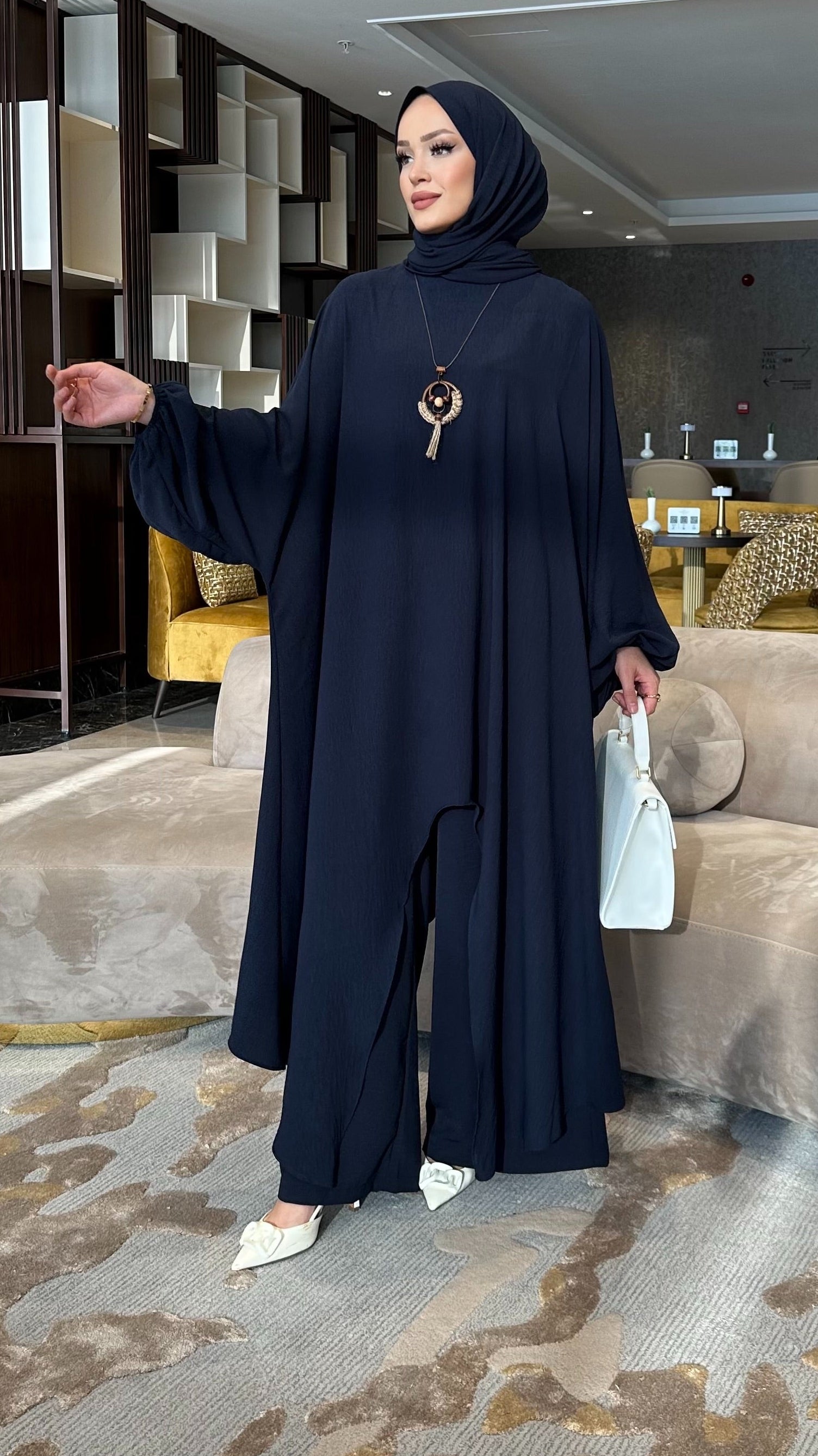 Mira  tunik & pantolon takım lacivert