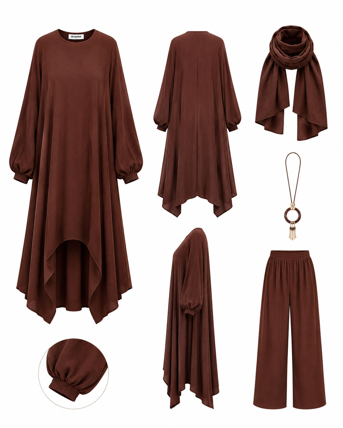 Mira  tunik & pantolon takım kahverengi