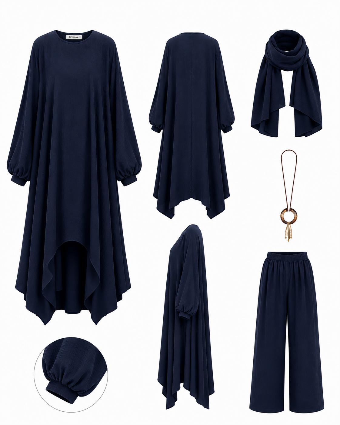 Mira  tunik & pantolon takım lacivert