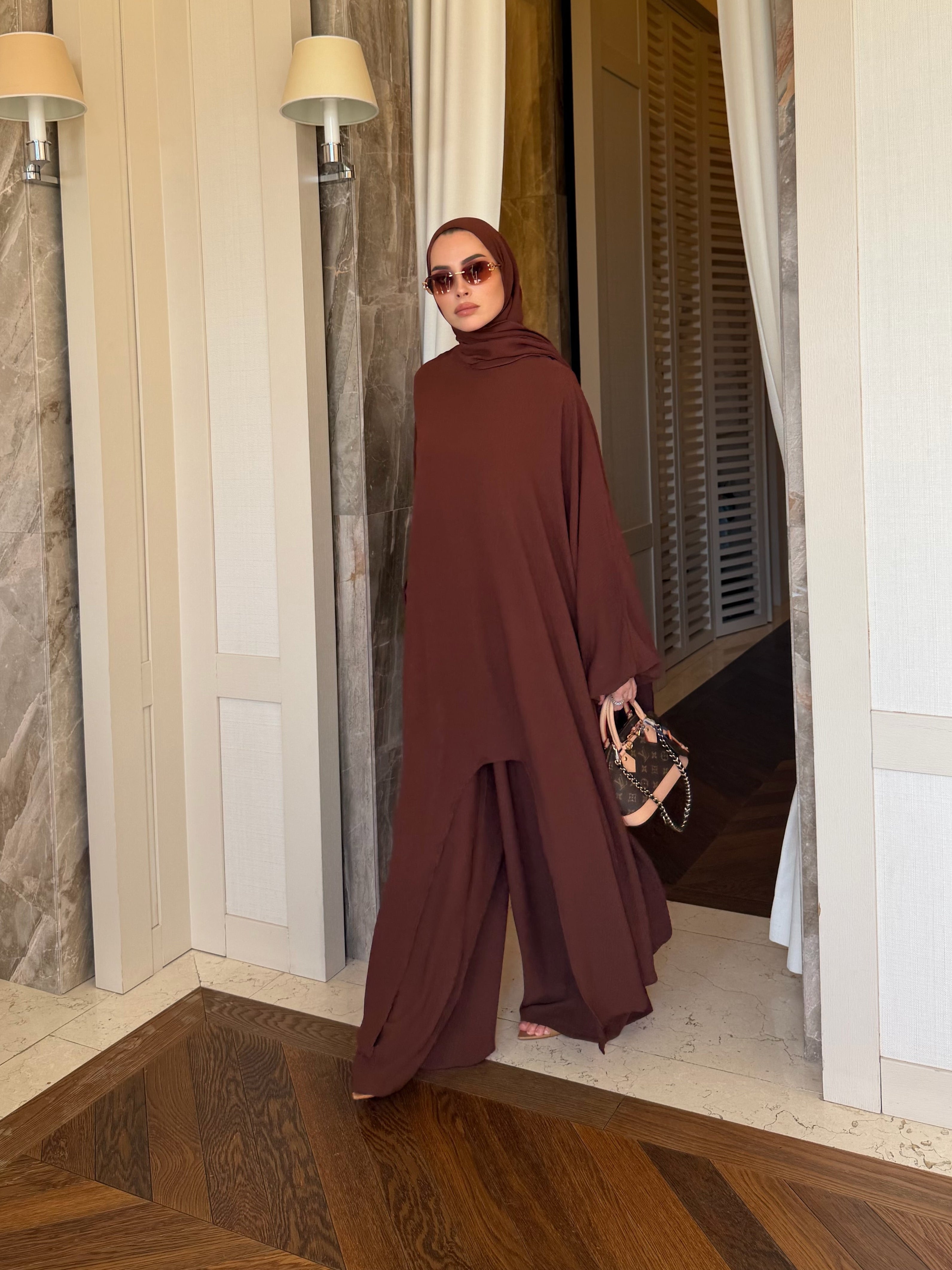 Mira  tunik & pantolon takım kahverengi