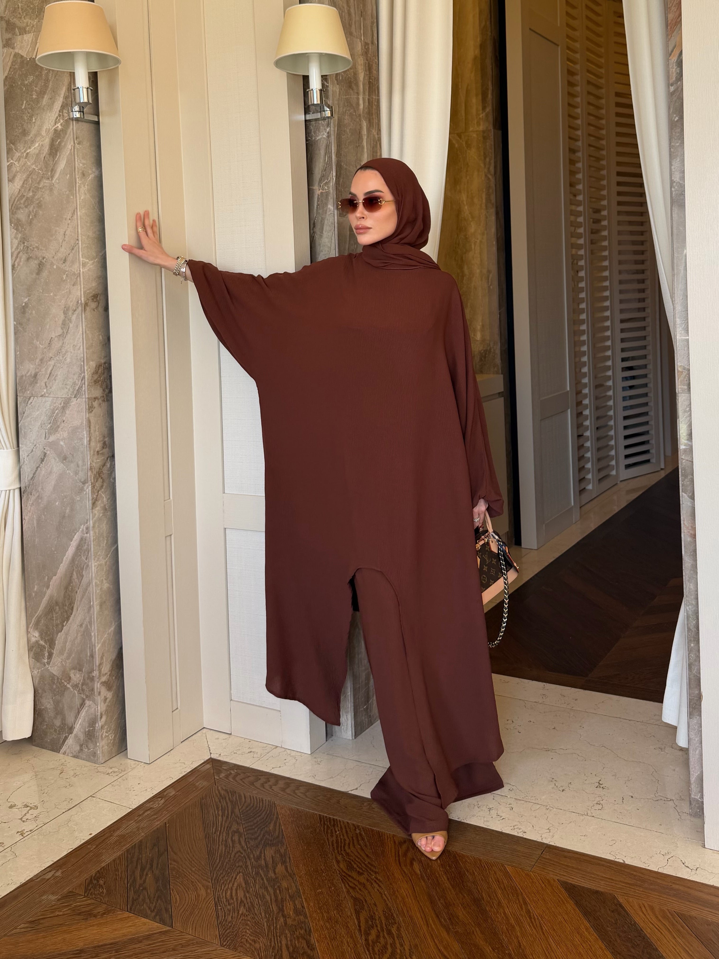 Mira  tunik & pantolon takım kahverengi