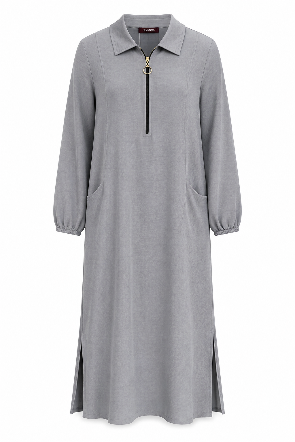 Soft fermuarlı tunik & pantolon takım Antrasit gri