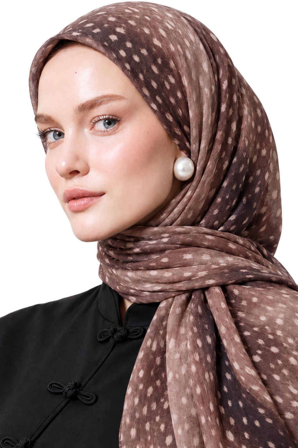 Ceylan Bambi Desenli Pamuk Soft Şal Acı Kahve