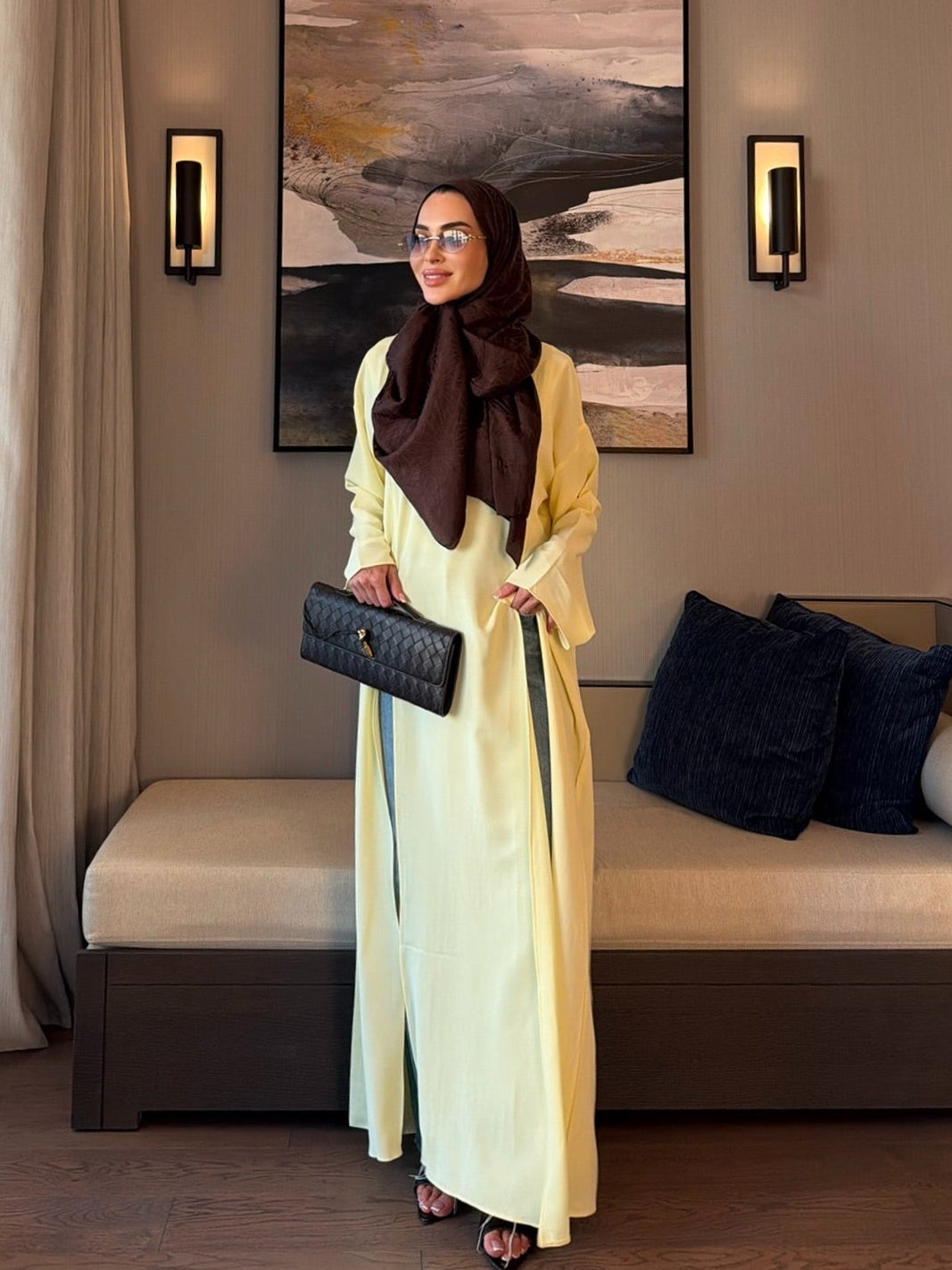 Lily  yırtmaç detay tunik tereyağ sarısı(butter yellow)