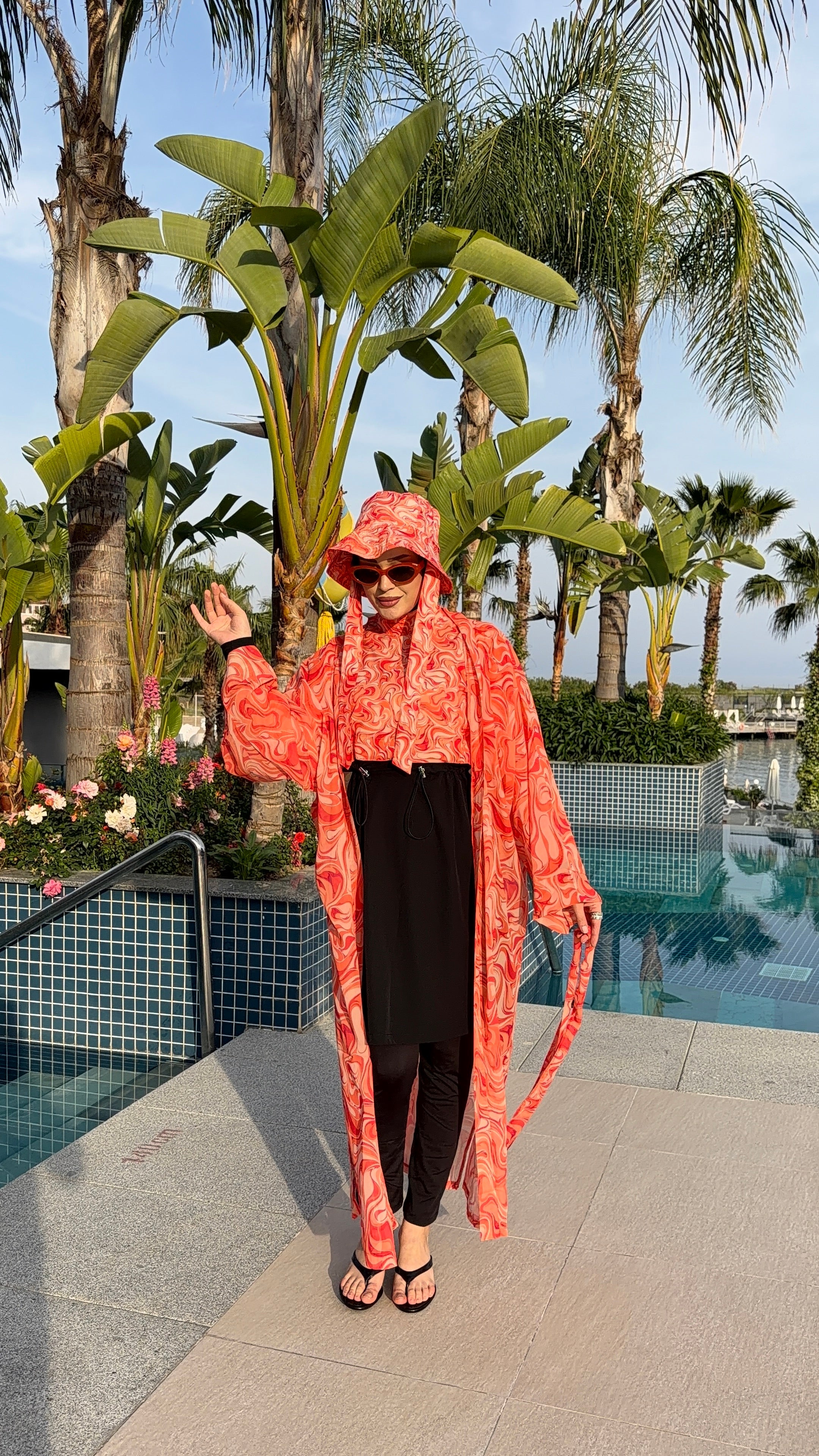 Etnica  Tek Kaftan Kimono Pareo turuncu