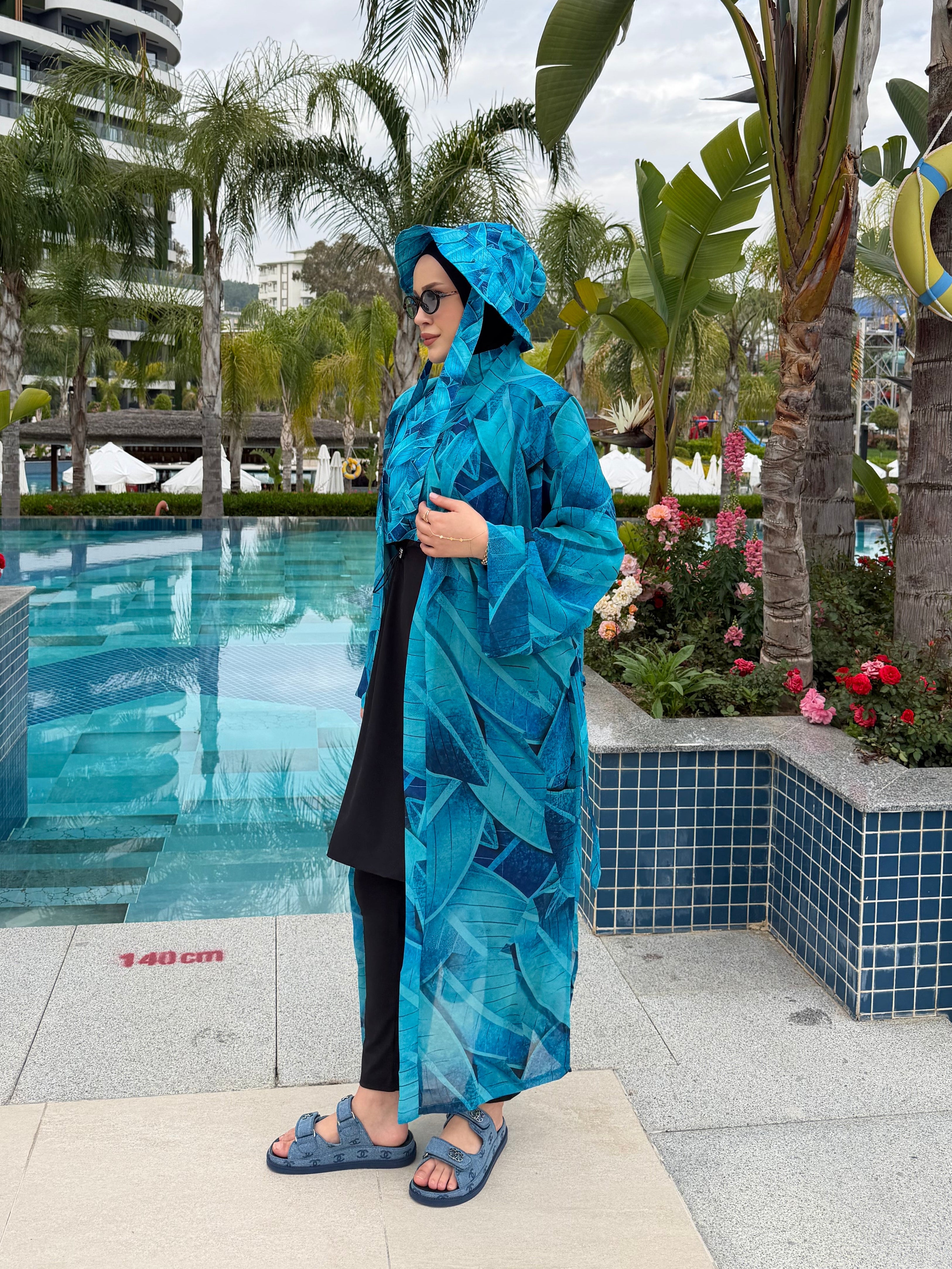 Okyanus Tek Kaftan Kimono Pareo