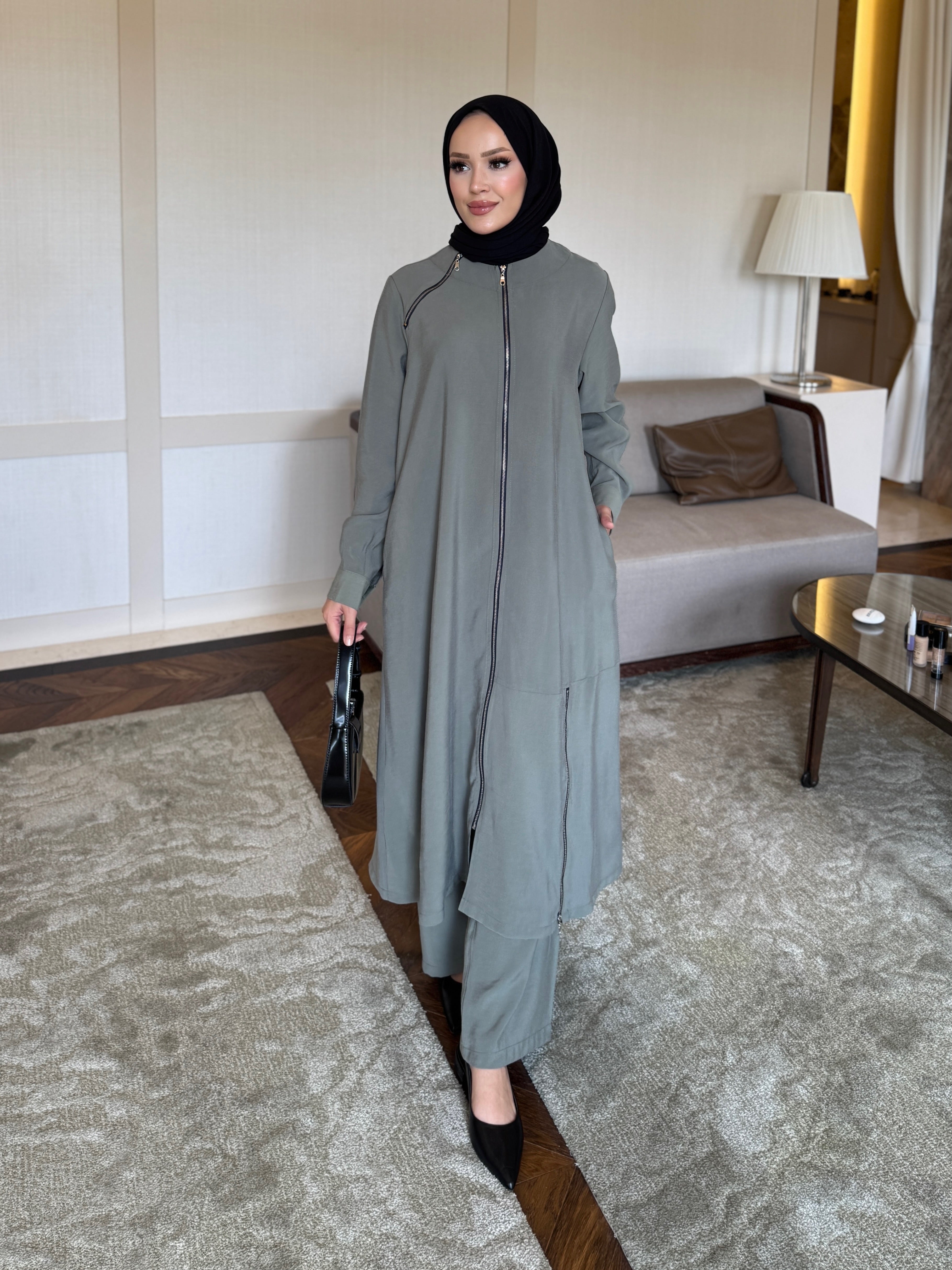 Tensora tunik & pantolon takım mint yeşili