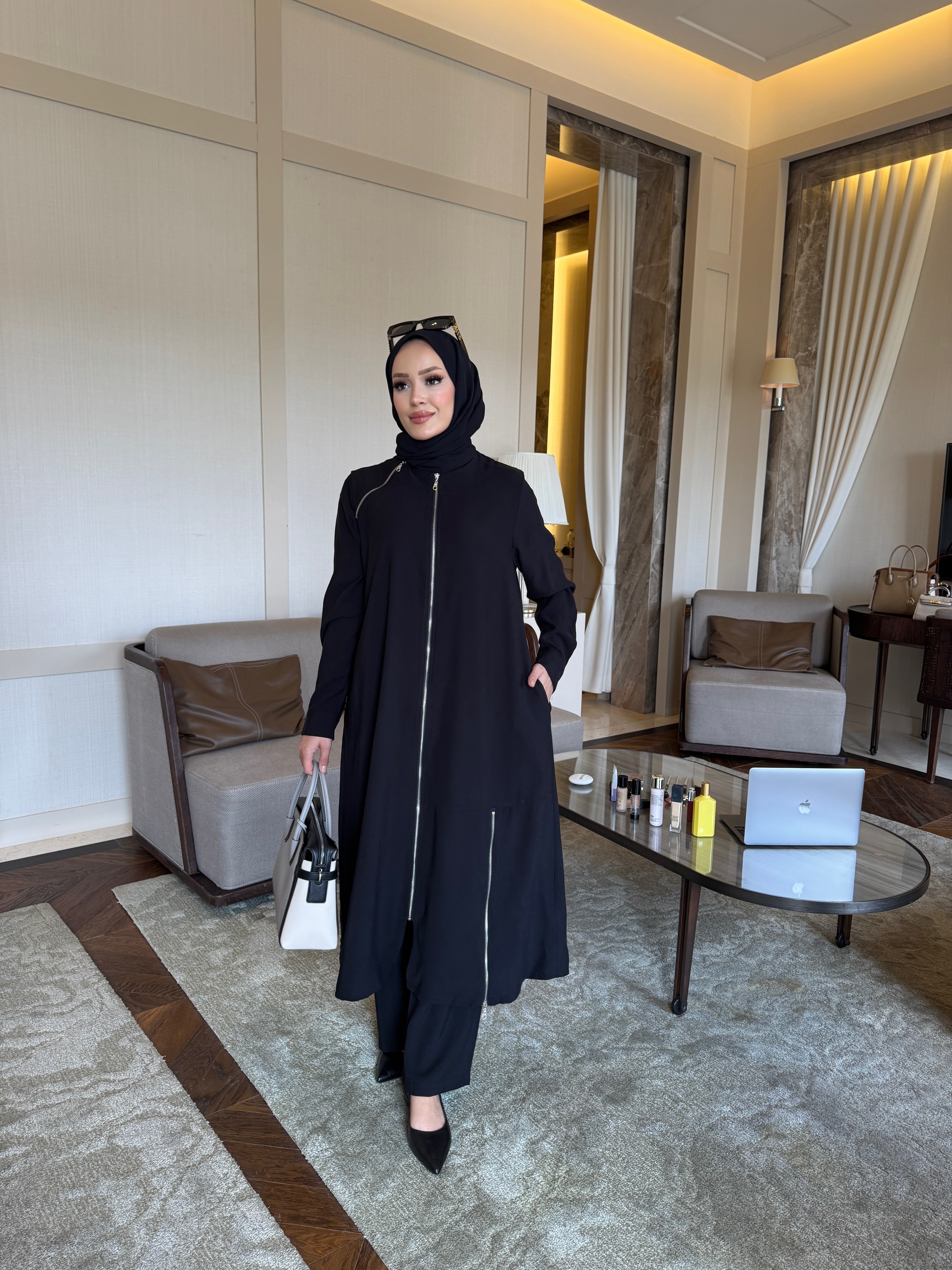 Tensora tunik & pantolon takım siyah