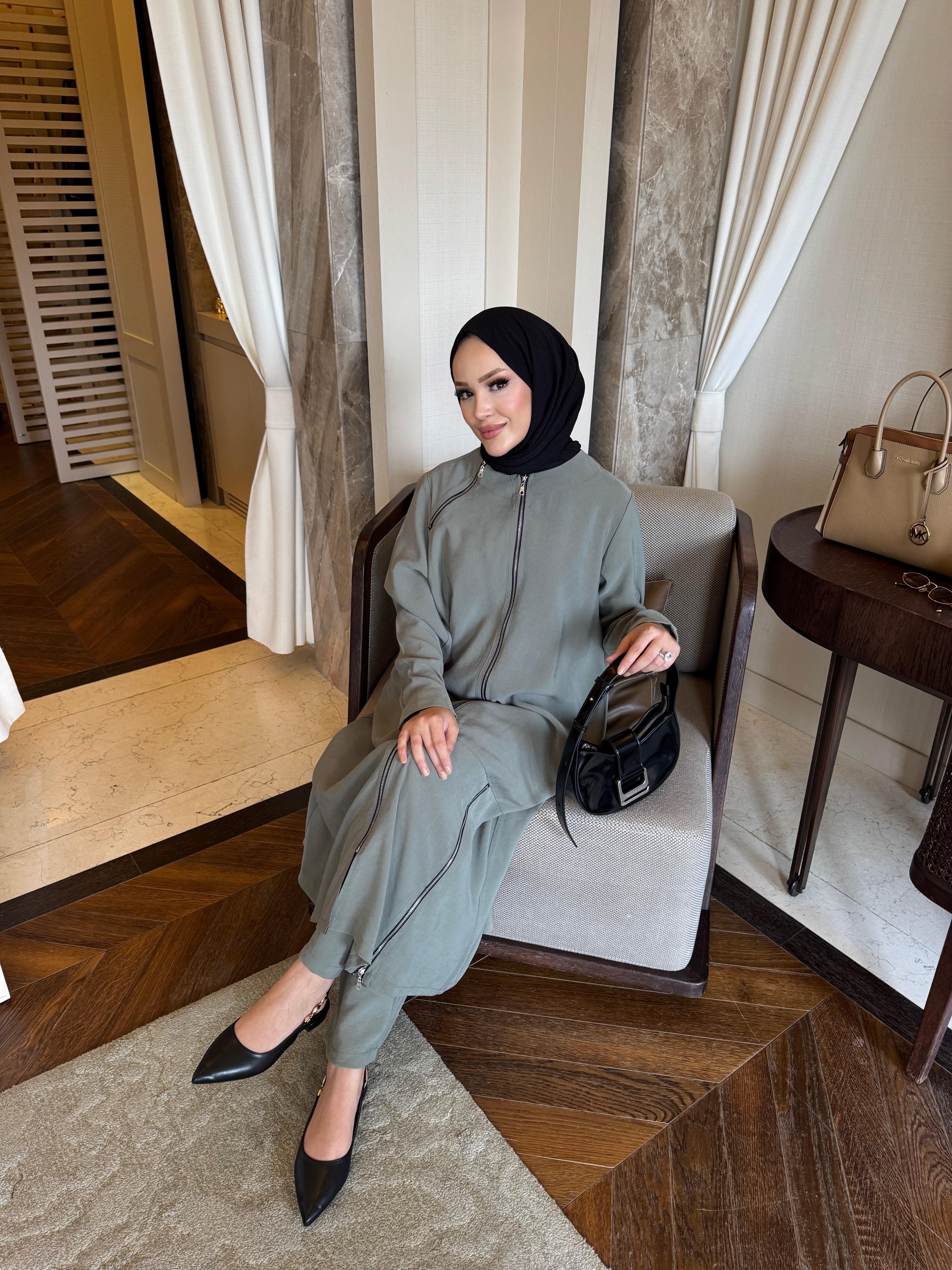 Tensora tunik & pantolon takım mint yeşili