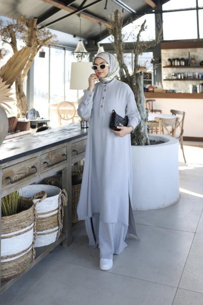 Zeyna Düğme Detay İkili Takım