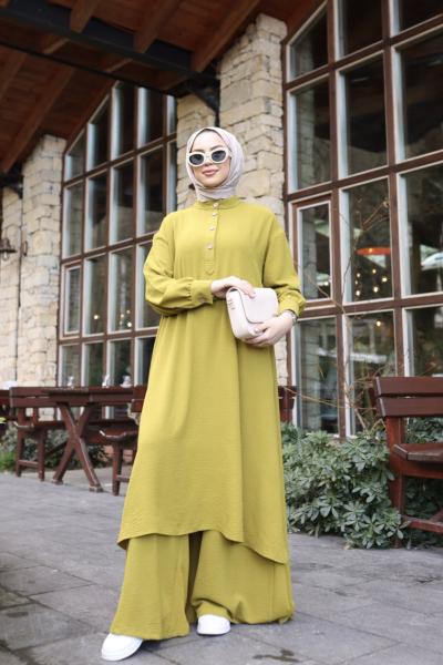 Zeyna Düğme Detay İkili Takım