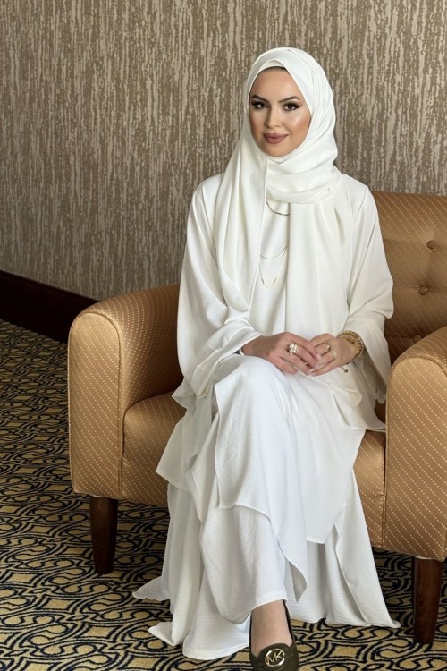 Aerobin Krep Şal beyaz