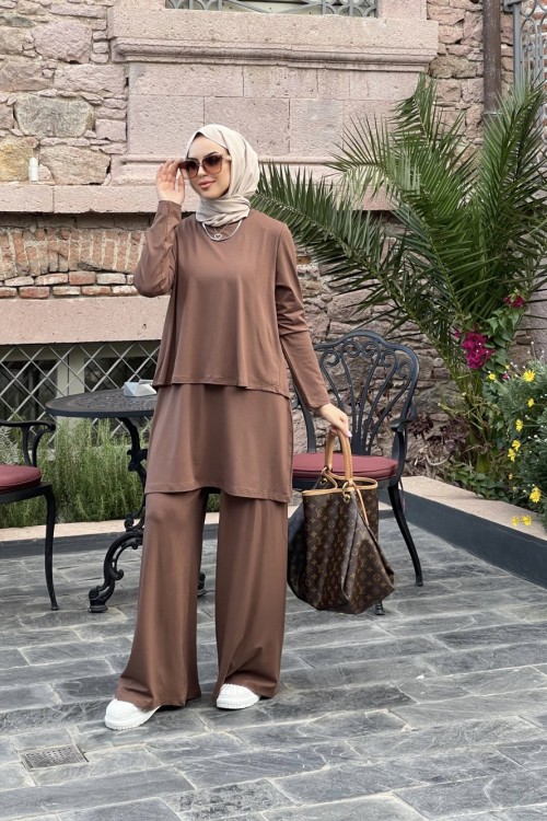 Degaje Sırt Detay Takım kahve