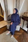 Diva trençkot - pantolon takım lacivert