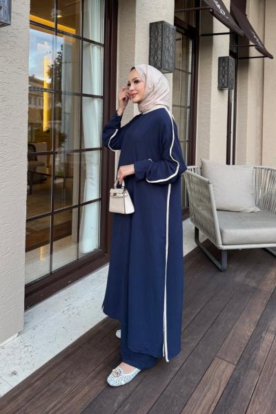 Biyeli ikili takım lacivert