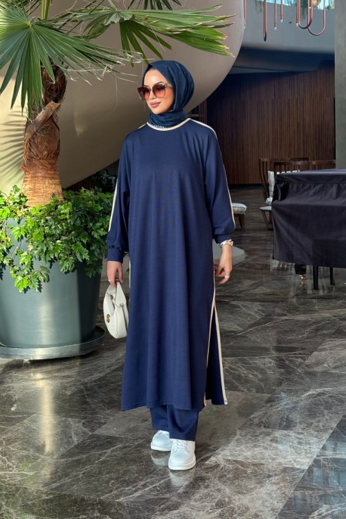 Kışlık Biye Detay İkili Takım lacivert