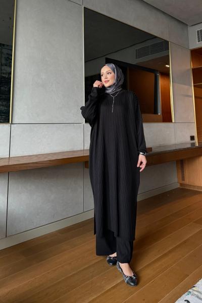 Triko ikili takım siyah