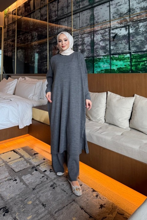 Triko ikili takım gri