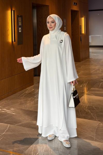 Nida Umre Seti(Şal,tunik,pantolon,kolye )