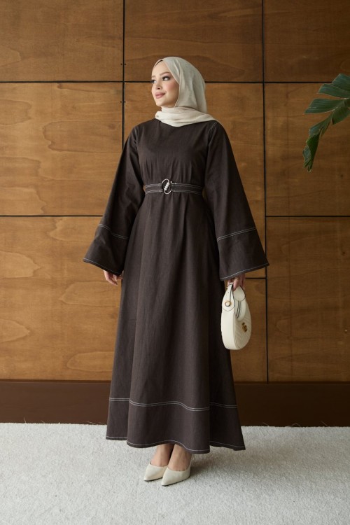 Elena Denim Elbise Kahve