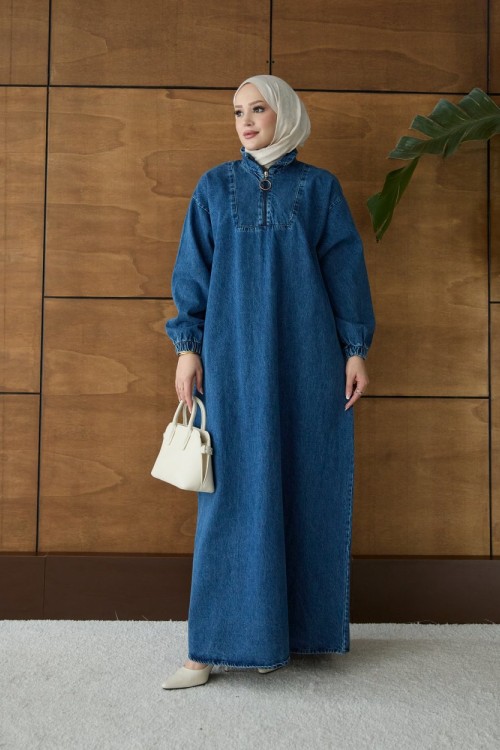 Dora Denim Elbise Mavi