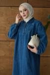 Dora Denim Elbise Mavi
