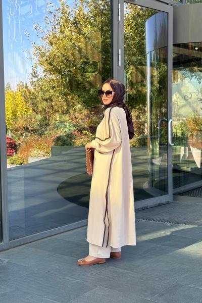 Kışlık Biye Detay İkili Takım krem