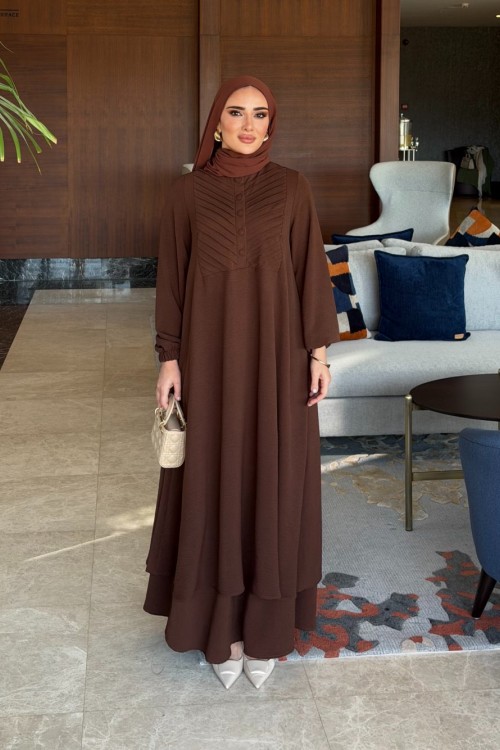 Nazende ikili takım kahverengi