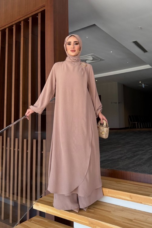 Royal Metal Broş Detaylı  Takım Vizon