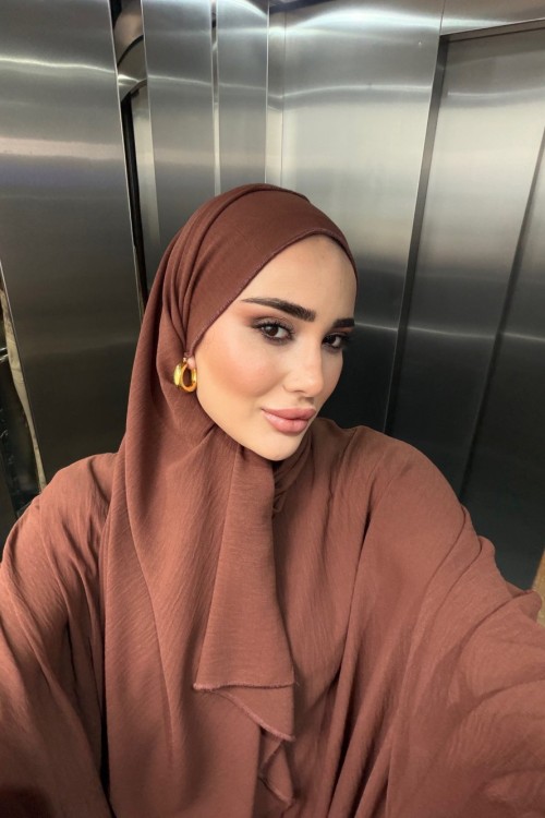 Aerobin Krep Şal Kahverengi