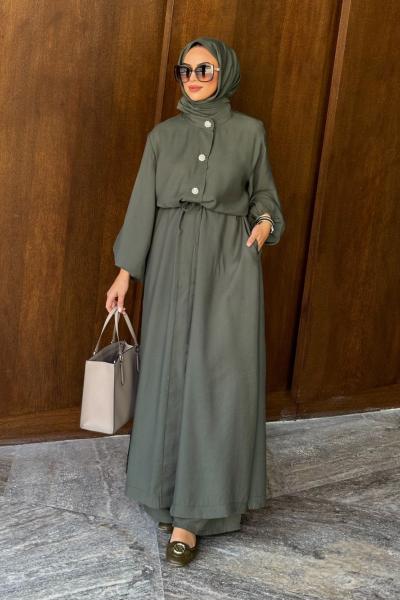 Kristal Düğme Detay İkili Takım