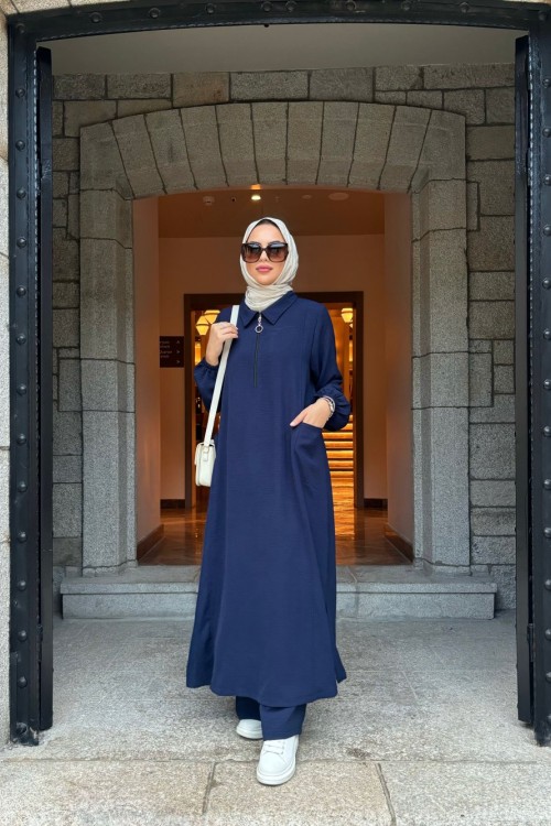 Soft Fermuar Detay Takım Lacivert