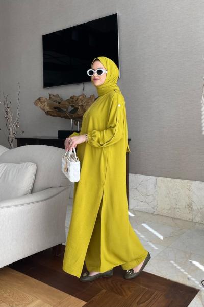 Gizya Düğme Detay İkili Takım