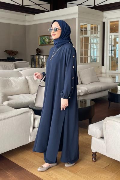 Gizya Düğme Detay İkili Takım