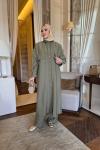 Diva trençkot - pantolon takım mint yeşili