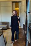 Luar drape detay takım siyah