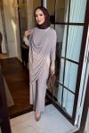 Luar drape detay takım vizon